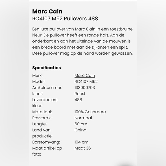 Marc Cain Cashmere Pullover Sweater size N6 US women’s 14 K77 - Picture 5 of 9